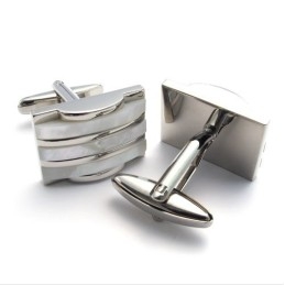 Boutons De Manchette En Cupronickel Et Titane De Qualité Supérieure, Forme Élégante, Couleur Brillante