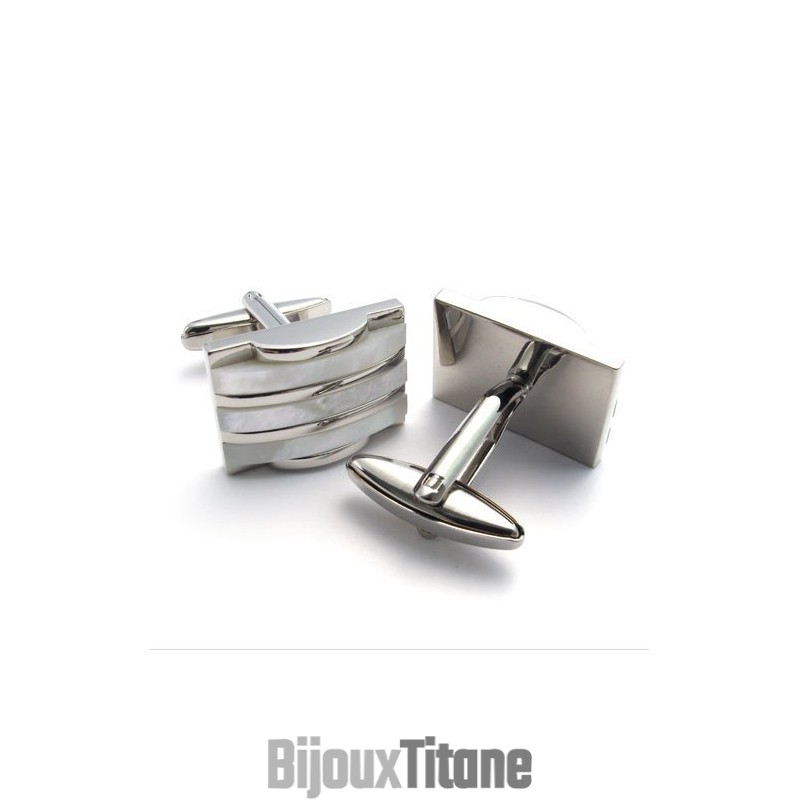 Boutons De Manchette En Cupronickel Et Titane De Qualité Supérieure, Forme Élégante, Couleur Brillante