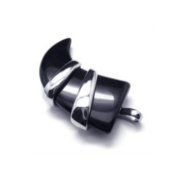 Collier Avec Pendentif Lance En Titane Pur Et Onyx Pour Homme