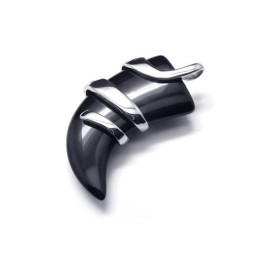 Collier Avec Pendentif Lance En Titane Pur Et Onyx Pour Homme