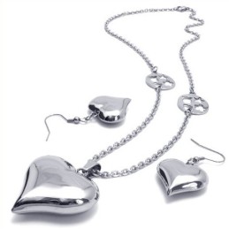 Ensemble De Bijoux En Titane De Qualité Fiable, Avec Collier, Pendentif Et Boucles D'Oreilles, Design Magnifique Et Couleur Écla