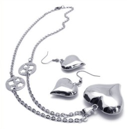 Ensemble De Bijoux En Titane De Qualité Fiable, Avec Collier, Pendentif Et Boucles D'Oreilles, Design Magnifique Et Couleur Écla