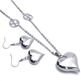 Ensemble De Bijoux En Titane De Qualité Fiable, Avec Collier, Pendentif Et Boucles D'Oreilles, Design Magnifique Et Couleur Écla