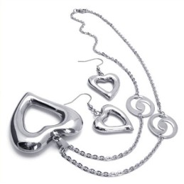 Ensemble De Bijoux En Titane De Forme Élégante, Couleur Brillante, Qualité Stable, Comprenant Un Collier, Un Pendentif Et Des Bo