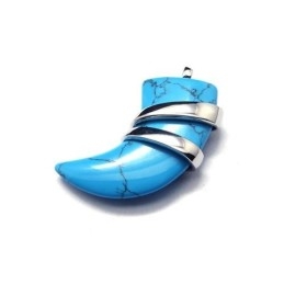 Collier Avec Pendentif Lance Turquoise En Titane Pur Pour Homme
