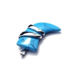 Collier Avec Pendentif Lance Turquoise En Titane Pur Pour Homme