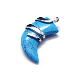 Collier Avec Pendentif Lance Turquoise En Titane Pur Pour Homme