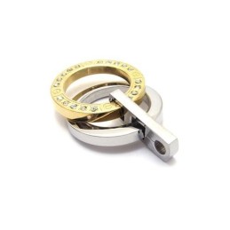 Collier Avec Pendentif En Titane Pur Doré Et Argenté