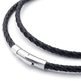 Collier En Cuir Et Titane De Qualité Stable Et Brillant De Couleur De Construction Rationnelle