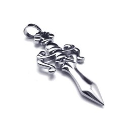 Collier Avec Pendentif Croix Et Épée En Titane Pur Pour Homme