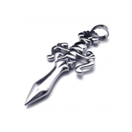 Collier Avec Pendentif Croix Et Épée En Titane Pur Pour Homme