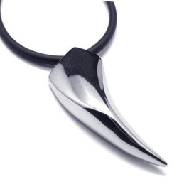 Collier Avec Pendentif En Forme De Dents D'Animaux En Titane Pur 316L Pour Homme