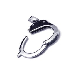 Collier Avec Pendentif Menottes En Argent Et Titane Pur Pour Homme