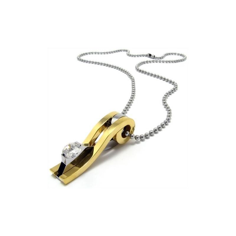 Collier Avec Pendentif En Titane Pur Doré Pour Homme (Neuf)