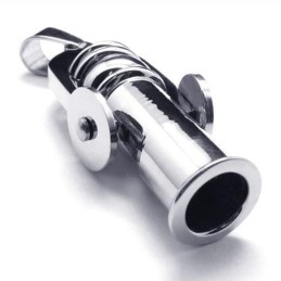 Collier Avec Pendentif Canon En Argent Et Titane Pur Pour Homme (Neuf)