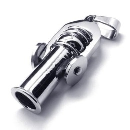 Collier Avec Pendentif Canon En Argent Et Titane Pur Pour Homme (Neuf)