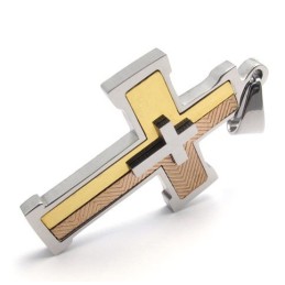Pendentif Croix En Titane Au Design Moderne Et À La Brillance Des Couleurs Pour Gagner Les Éloges Chaleureux Des Clients