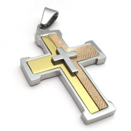 Pendentif Croix En Titane Au Design Moderne Et À La Brillance Des Couleurs Pour Gagner Les Éloges Chaleureux Des Clients