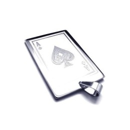Collier Avec Pendentif En Titane Pur Pour Homme, Motif Cartes À Jouer
