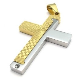Pendentif Croix En Titane, Finement Travaillé, Brillant Et Durable