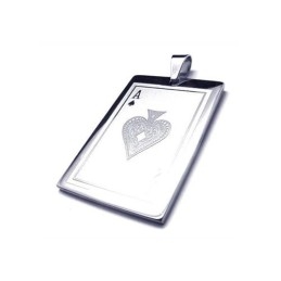 Collier Avec Pendentif En Titane Pur Pour Homme, Motif Cartes À Jouer