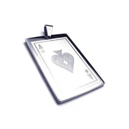 Collier Avec Pendentif En Titane Pur Pour Homme, Motif Cartes À Jouer
