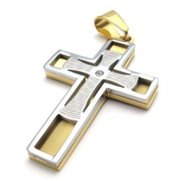 Pendentif Croix En Titane, Finement Travaillé, Brillant Et Durable