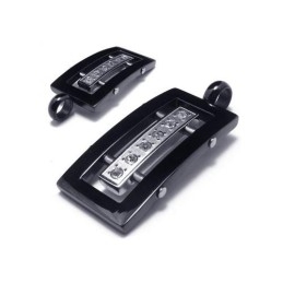 Collier Avec Pendentif En Titane Pur Pour Homme, Chaîne Et Argent Noir