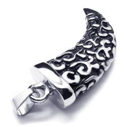 Collier Avec Pendentif Lance En Titane Pur Et Argent Noir Pour Homme