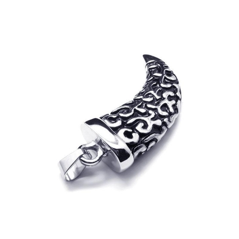 Collier Avec Pendentif Lance En Titane Pur Et Argent Noir Pour Homme
