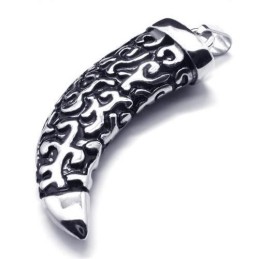 Collier Avec Pendentif Lance En Titane Pur Et Argent Noir Pour Homme
