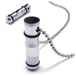 Collier Avec Pendentif En Titane Pur Doré Et Argenté