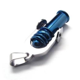 Collier Avec Pendentif Canon En Titane Pur Bleu Pour Homme 6466