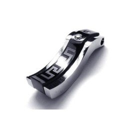 Collier Avec Pendentif En Titane Pur Et Argent Noir Pour Homme (Neuf)