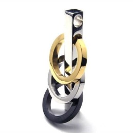 Collier Pendentif À Trois Anneaux En Titane Pur Pour Homme @